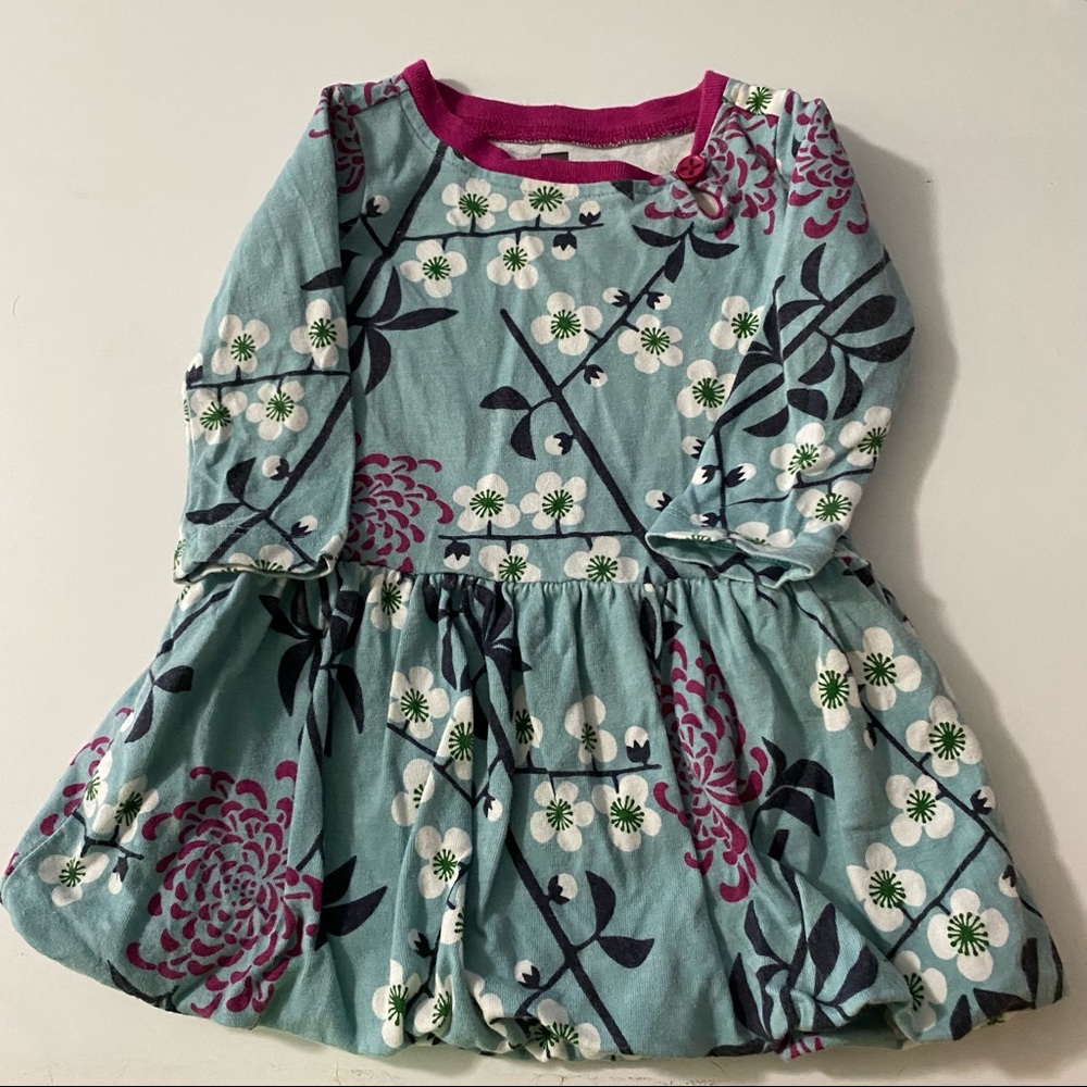 Tea dress blue floral 3-6 months